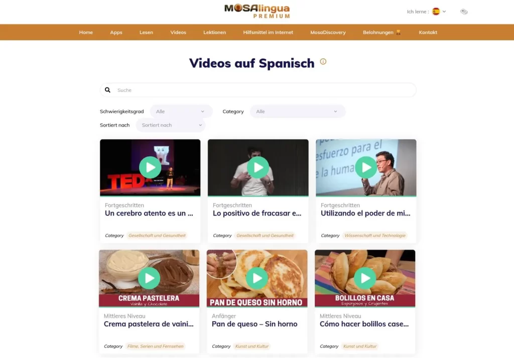 application-mosalingua-espagnol-videos